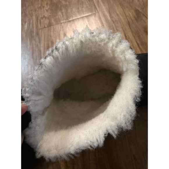 Jenni Kayne 6 Suede Moc Shearling Ankle Boots Slip On Booties Winter Black 36 - Picture 8 of 9